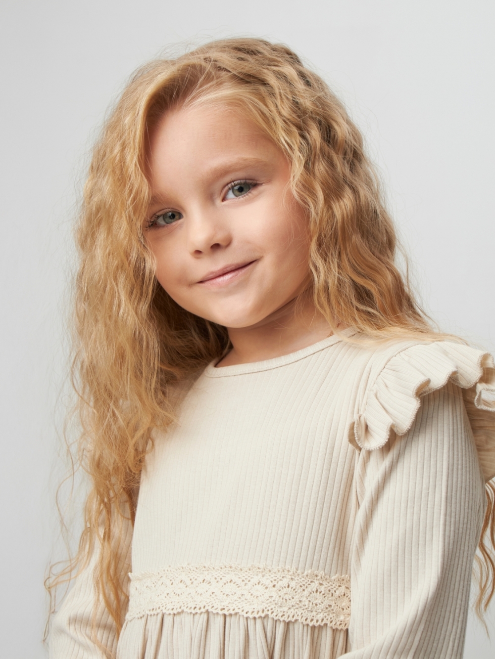 332. Платье детское из лапши, хлопок 100%, бежевое, р. 98,104,110,116