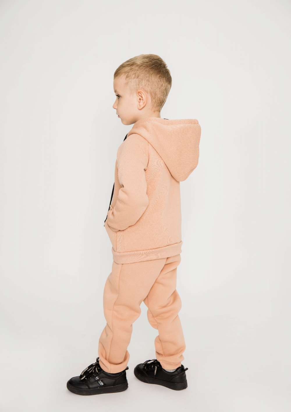 319-К. Костюм детский  на молнии, капучино, хлопок 65%, 35% ПЭ, 3-х нитка (начес) 98,104,110,116