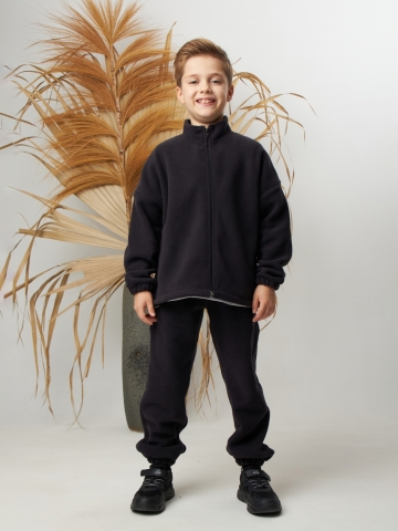 Купить оптом 331. Костюм детский (Брюки+Толстовка), темно серый, 100% полиэстер, р. 98,104,110,116 в Череповце