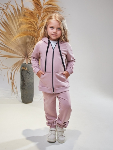 Купить оптом 328-ПУ. Костюм детский  на молнии, пудра хлопок 65%, 35% ПЭ, 3-х нитка без начеса 80,86,92 в Череповце