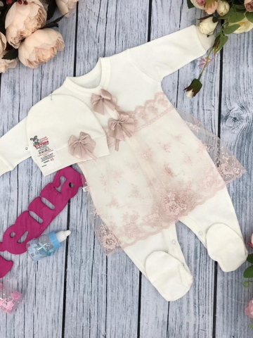 Купить оптом 258-П. Комбинезон с шапкой, хлопок 80% велюр 20% ПЭ, пудра в Череповце