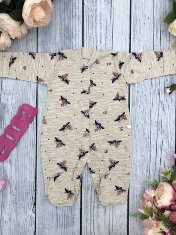 Купить оптом 271-С. Комбинезон, хлопок 100 % кулирка 56,62,68,74,80, серый в Череповце