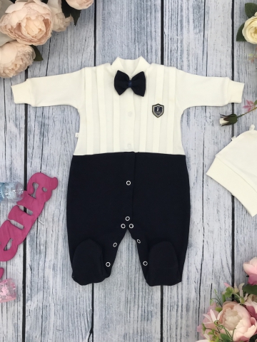 Купить оптом 273-Т.С. Комбинезон с шапкой, хлопок 100% интерлок, темно-синий 56,62 в Череповце